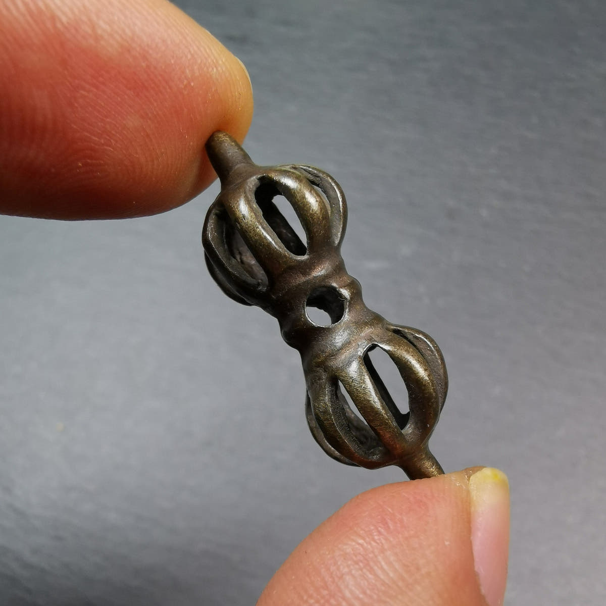 Vintage Tibetan Thokcha Vajra Amulet for Prayer Bead,Mala Pendant,32mm - Tibetan Buddhist mala beads, view 8