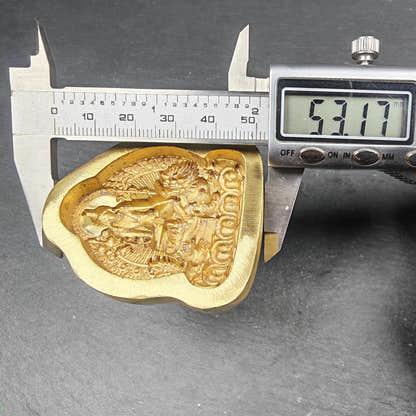 Simhanada Avakokitesvara Tsa Tsa Mold, Seng Ge Dra - Tibetan tsa tsa mold, size reference
