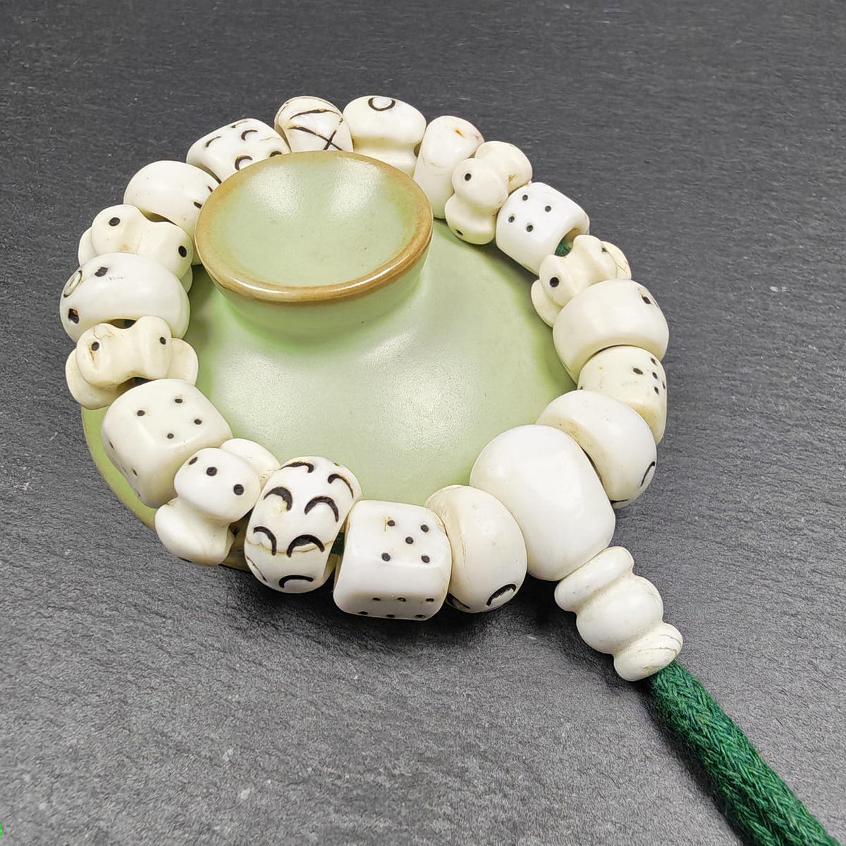 Tibetan Conch Shell Wrist Mala Bracelet - Tibetan Buddhist mala beads, view 5