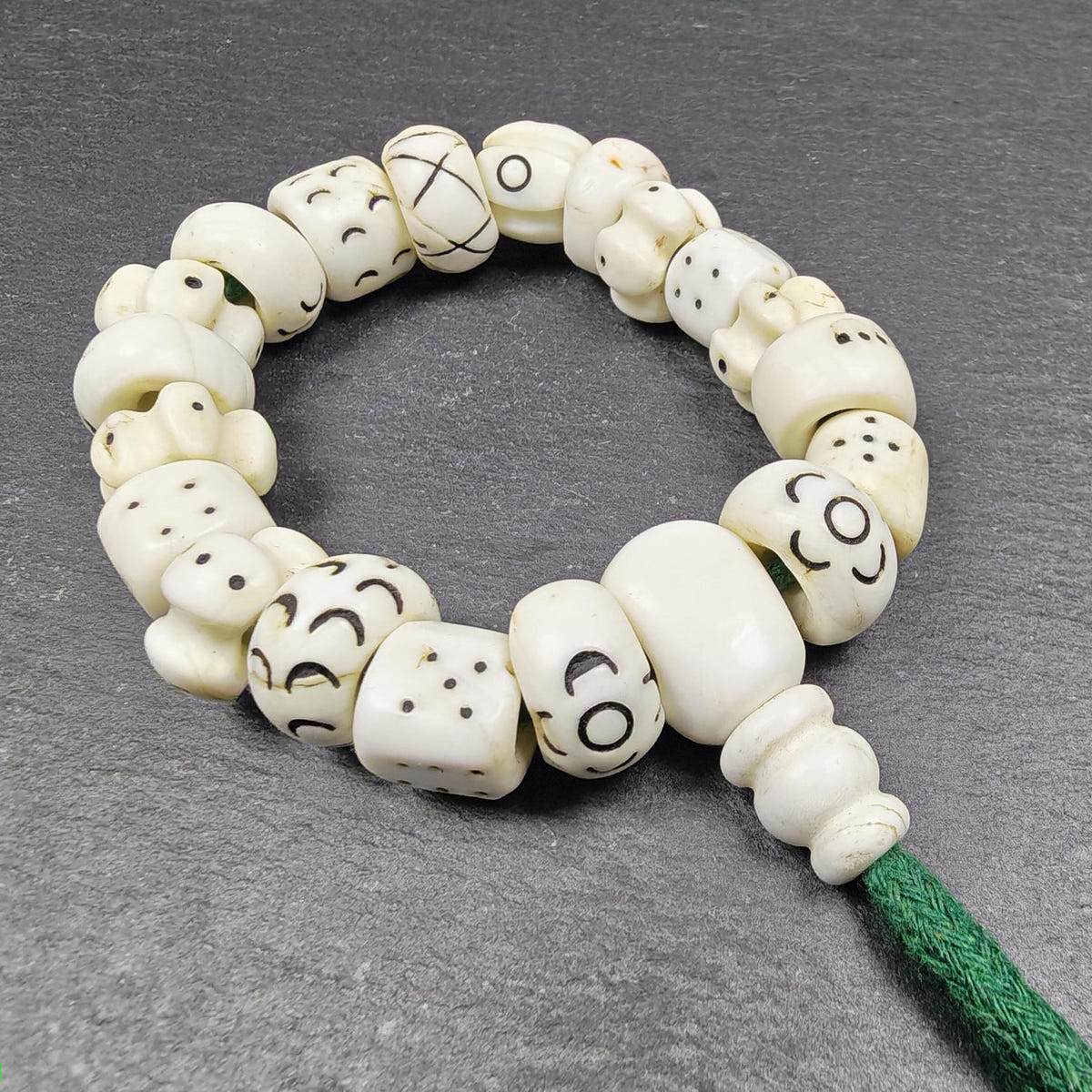 Tibetan Conch Shell Wrist Mala Bracelet - Tibetan Buddhist mala beads, view 6