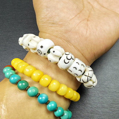 Tibetan Conch Shell Wrist Mala Bracelet | 14mm