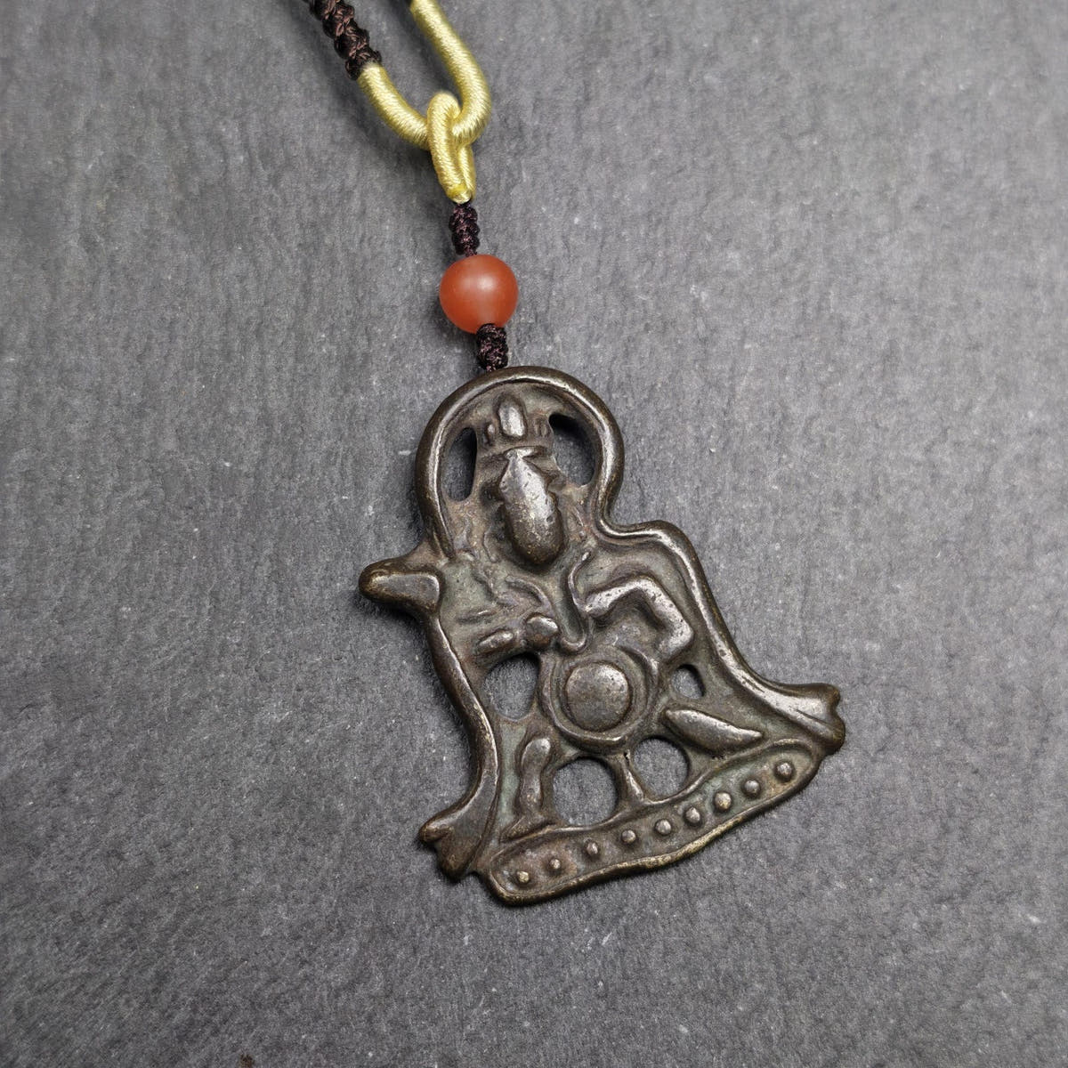 Vajrapani Amulet Pendant - Tibetan Buddhist amulet, front view