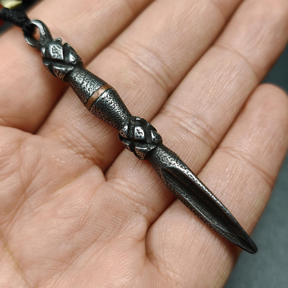 Authentic Tibetan Phurba Pendant Thokcha Amulet 70mm - Tibetan Buddhist amulet, view 6