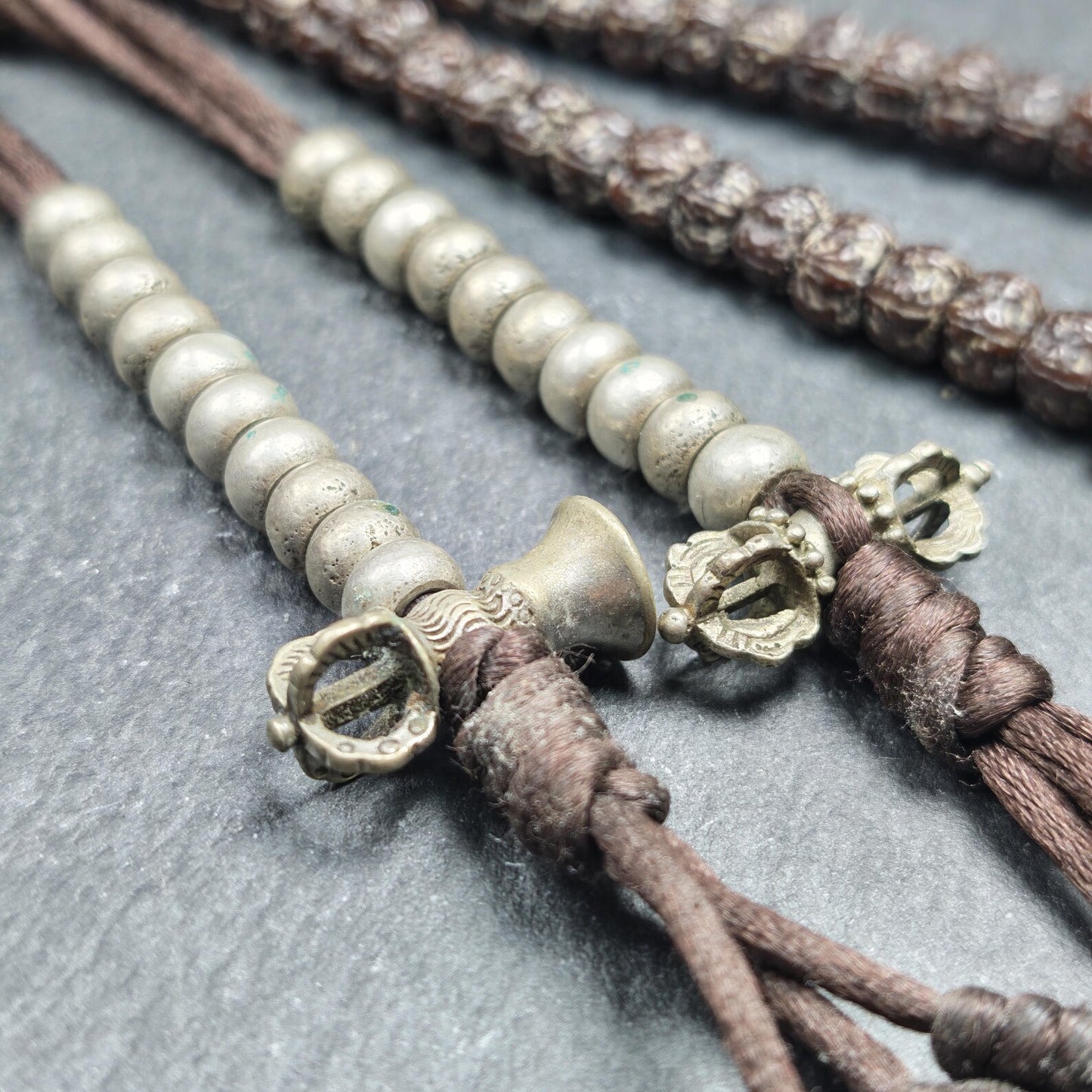 Tibetan Mala Counters Sterling Silver | Vajra Bell Prayer Bead Counters