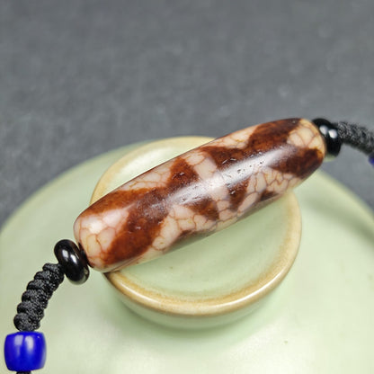 Vintage Fire Agate Vajra Dzi Necklace | 37*12mm