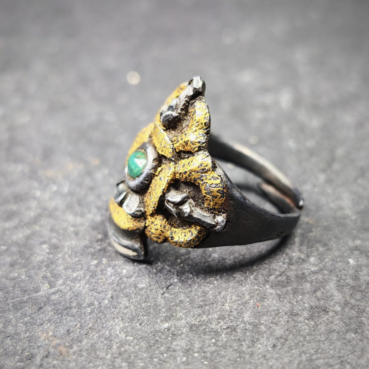 Tibetan Buddhist Vajra Bell Ring,Made of Pure Gold Filled and Silver Filled - Tibetan Buddhist vajra, view 8