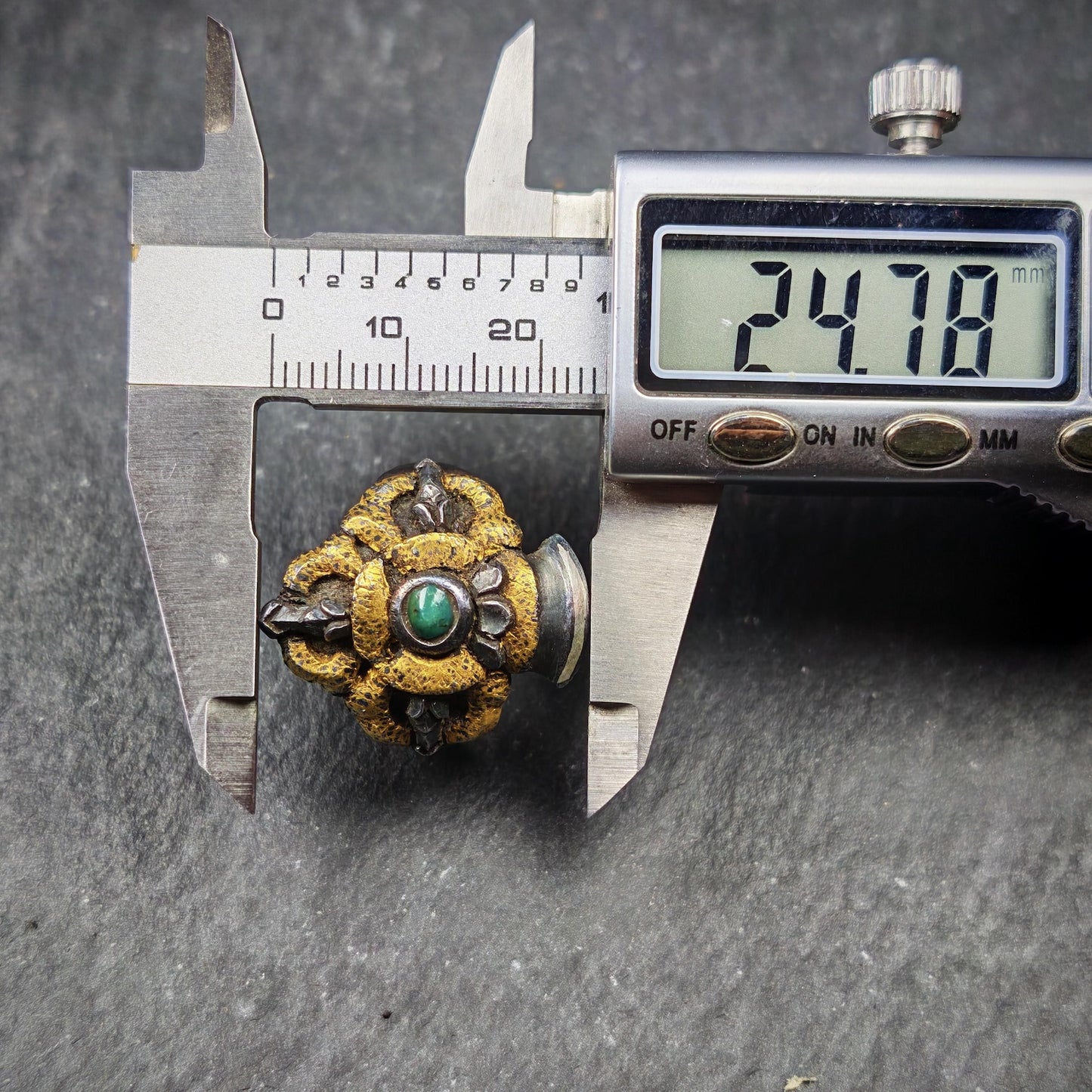 Tibetan Buddhist Vajra Bell Ring,Made of Pure Gold Filled and Silver Filled