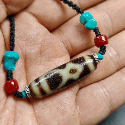 Vintage Benefactor Dzi Bead Necklace | 35*11mm