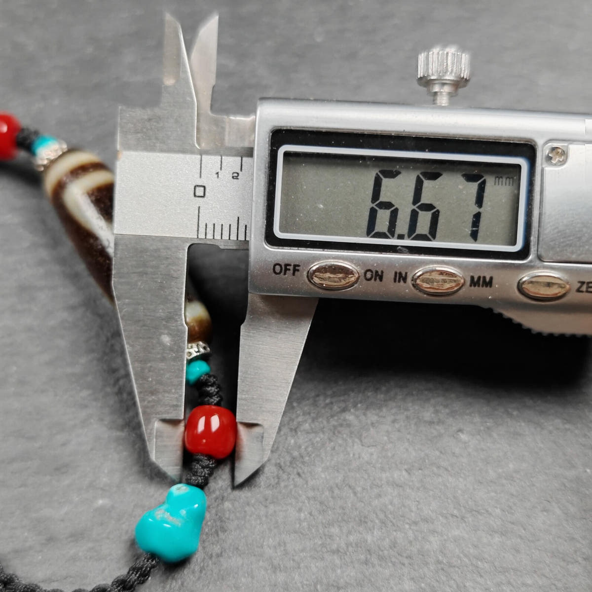 Vintage Benefactor Dzi Bead Necklace - Tibetan Buddhist bead necklace, view 12