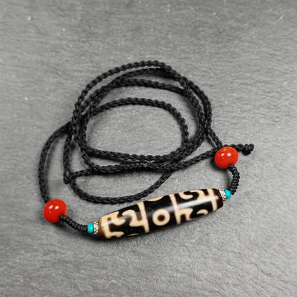 Guru Rinpoche Three Realms 3 Eyes Dzi Bead,50 - Tibetan Buddhist bead necklace, view 10
