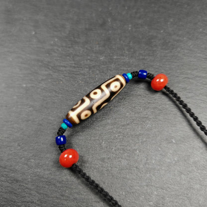 Vintage 9 Eyes Dzi Bead Necklace | 40*11mm