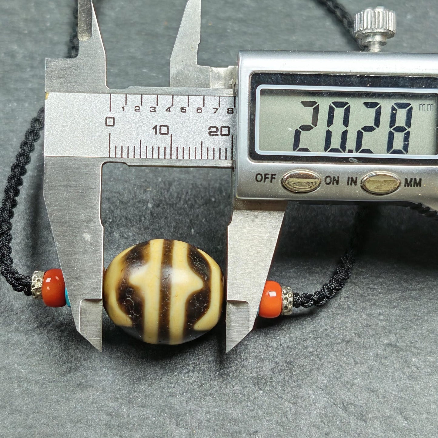 Tiger Tooth Dzi Bead Collarbone Pendant Necklace 20*18mm