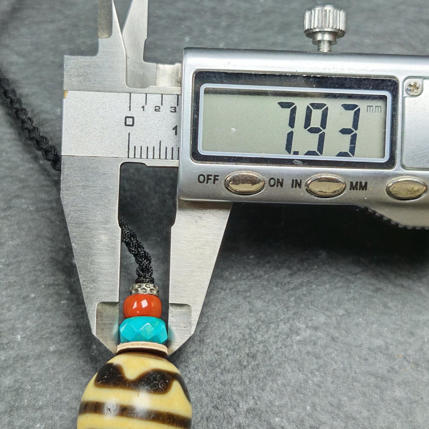 Tiger Tooth Dzi Bead Collarbone Pendant Necklace 20*18mm