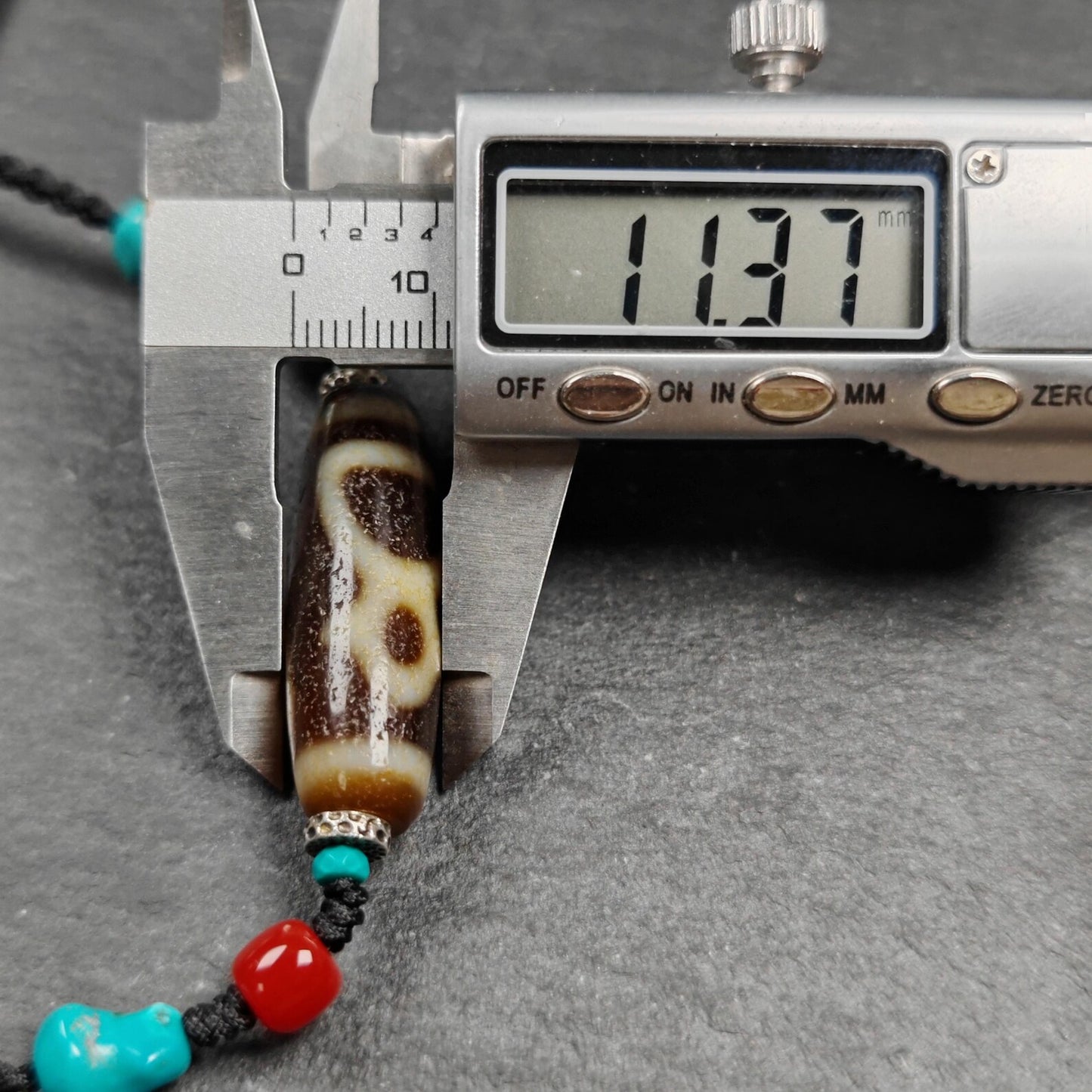 Vintage Benefactor Dzi Bead Necklace | 35*11mm