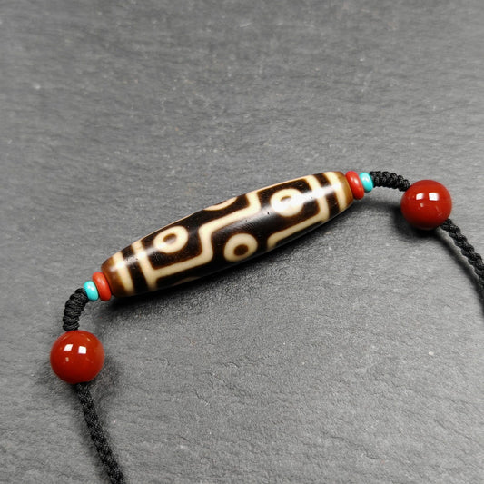 Vintage 9 Eyes Dzi Bead Necklace 53*13mm