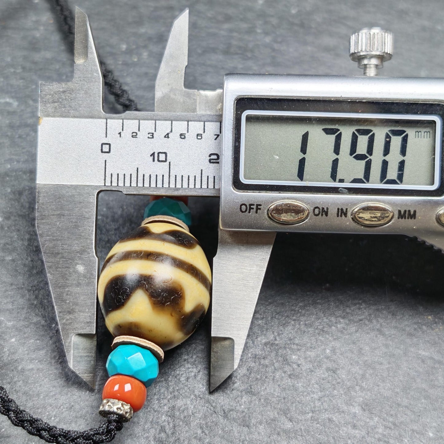 Tiger Tooth Dzi Bead Collarbone Pendant Necklace 20*18mm