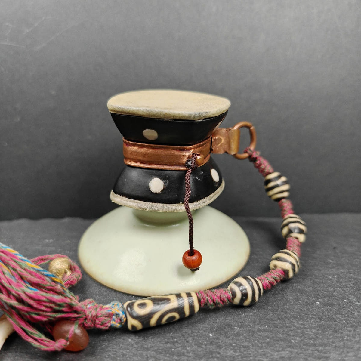 Portable Tibetan Chöd - Damaru Drum - Tibetan Buddhist art, view 6