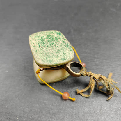 Portable Tibetan Chöd - Old Damaru Drum - Tibetan Buddhist art, view 6