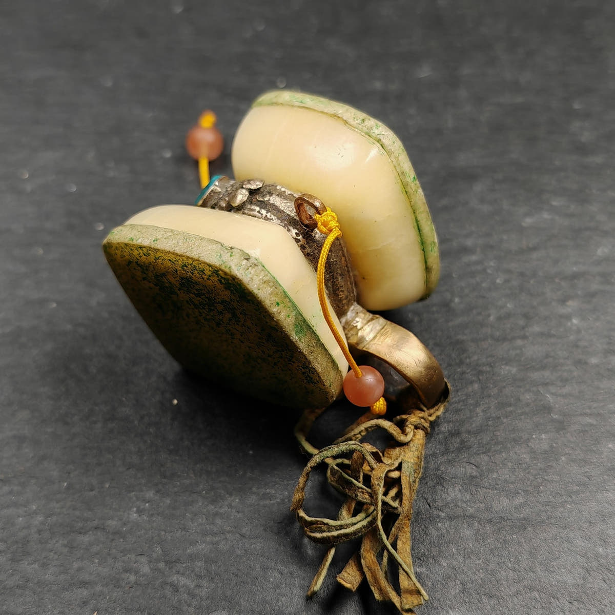 Portable Tibetan Chöd - Old Damaru Drum - Tibetan Buddhist art, view 7