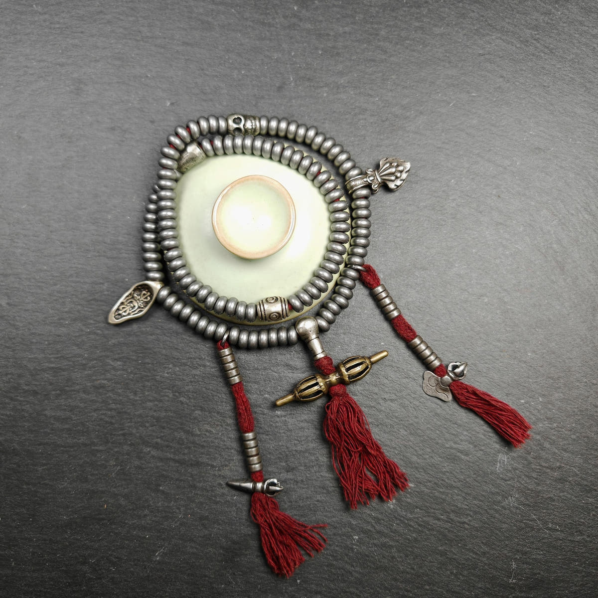 Tibetan Cold Iron Mala - Tibetan Buddhist mala beads, view 5