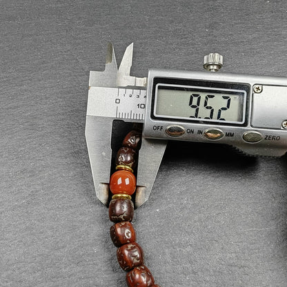 Authentic 8mm Rudraksha Wrist Mala Bracelet | Old Tibetan Rosary