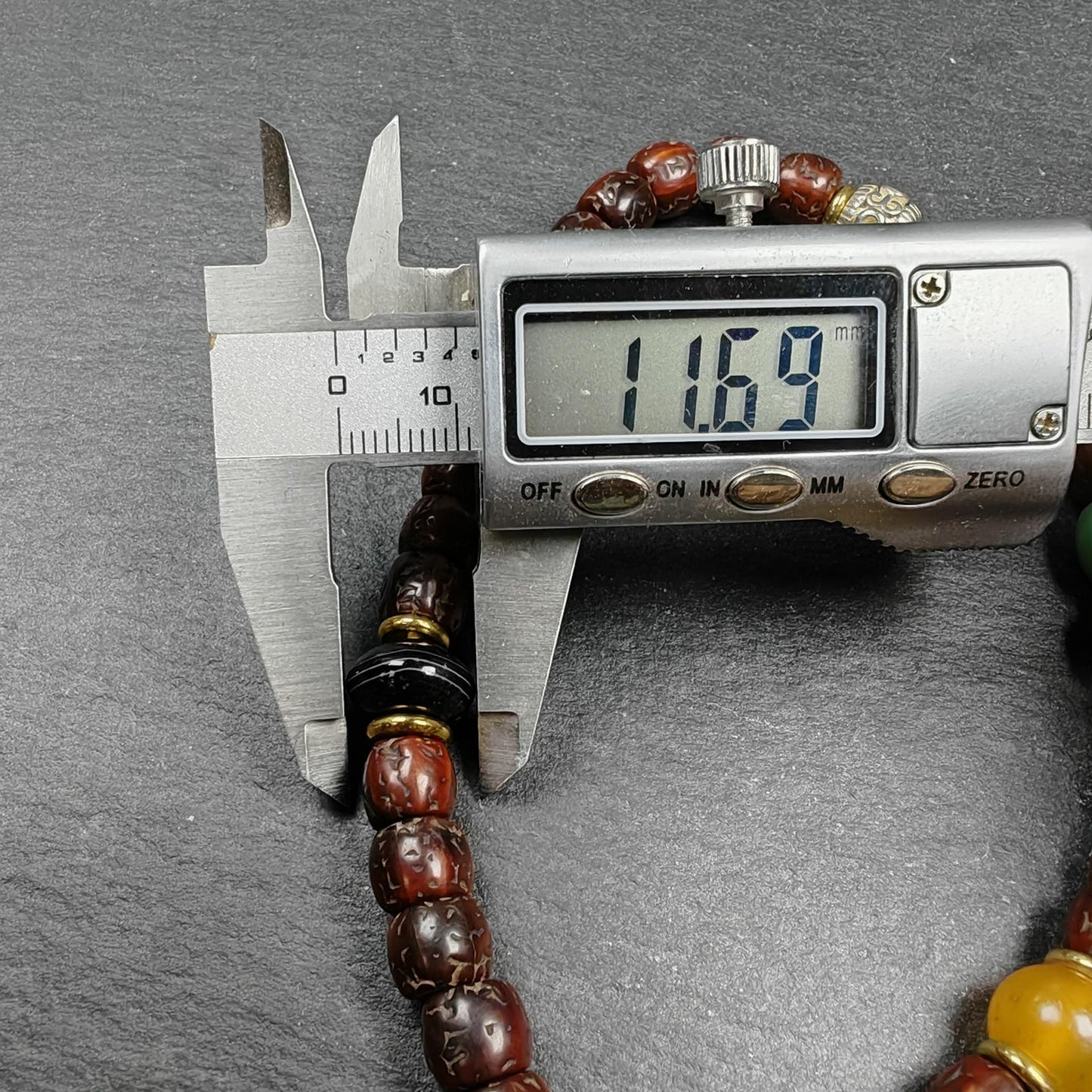 Authentic 8mm Rudraksha Wrist Mala Bracelet | Old Tibetan Rosary