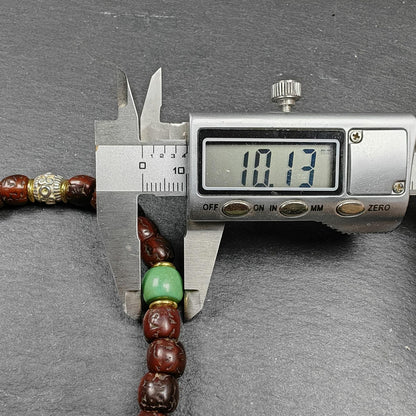 Authentic 8mm Rudraksha Wrist Mala Bracelet | Old Tibetan Rosary