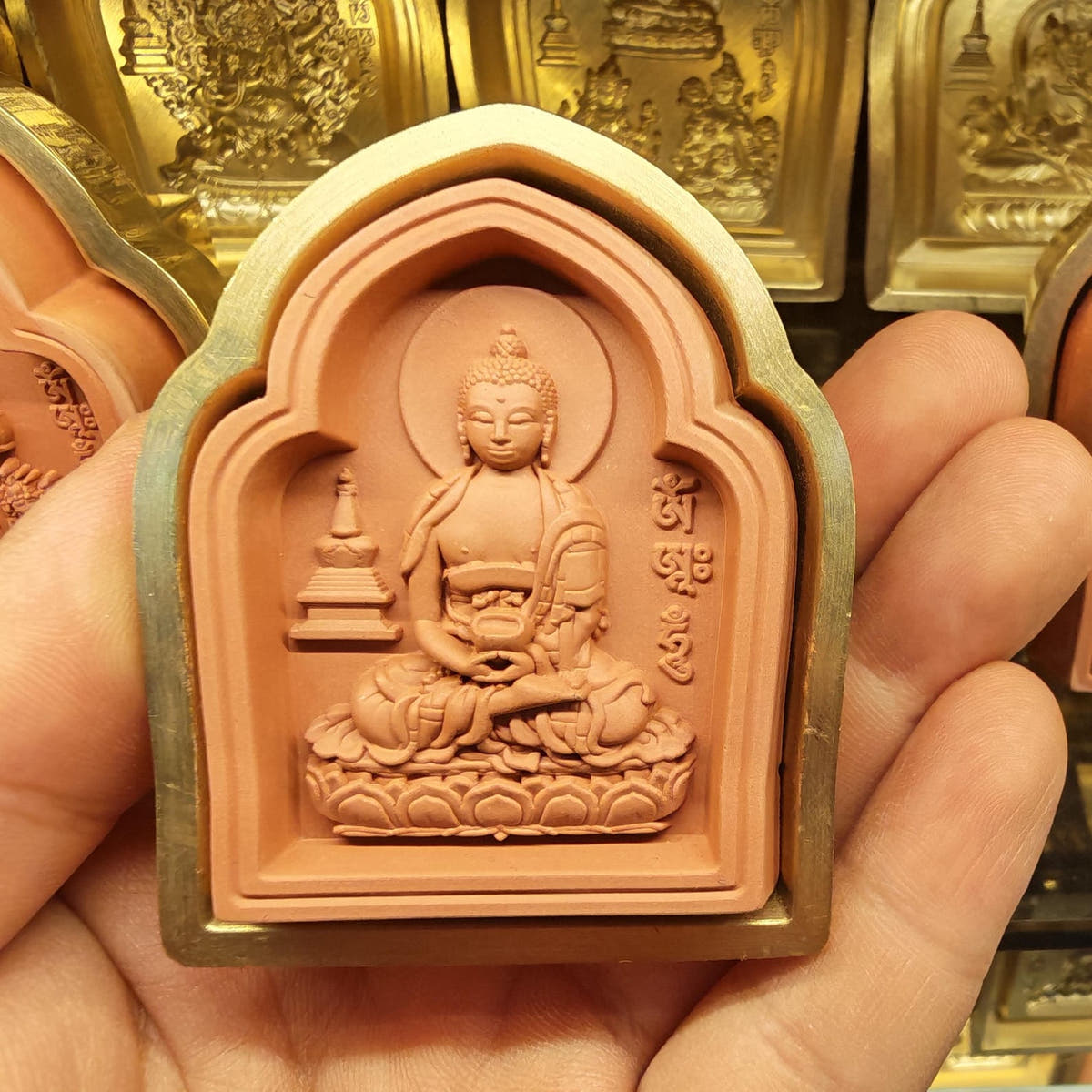 Bordered Amitabha Tsa Tsa Mold - Tibetan tsa tsa mold, view 5