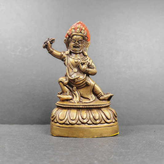 Vajrapani - Scared Tibetan Statue 40 Years Old 11cm Height - Tibetan Buddhist statue, front view