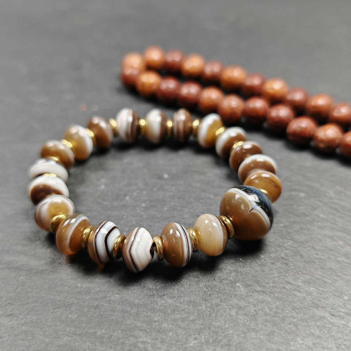 Authentic Tibetan Dzi Wrist Mala Medicine Buddha Bracelet - Tibetan Buddhist mala beads, view 6