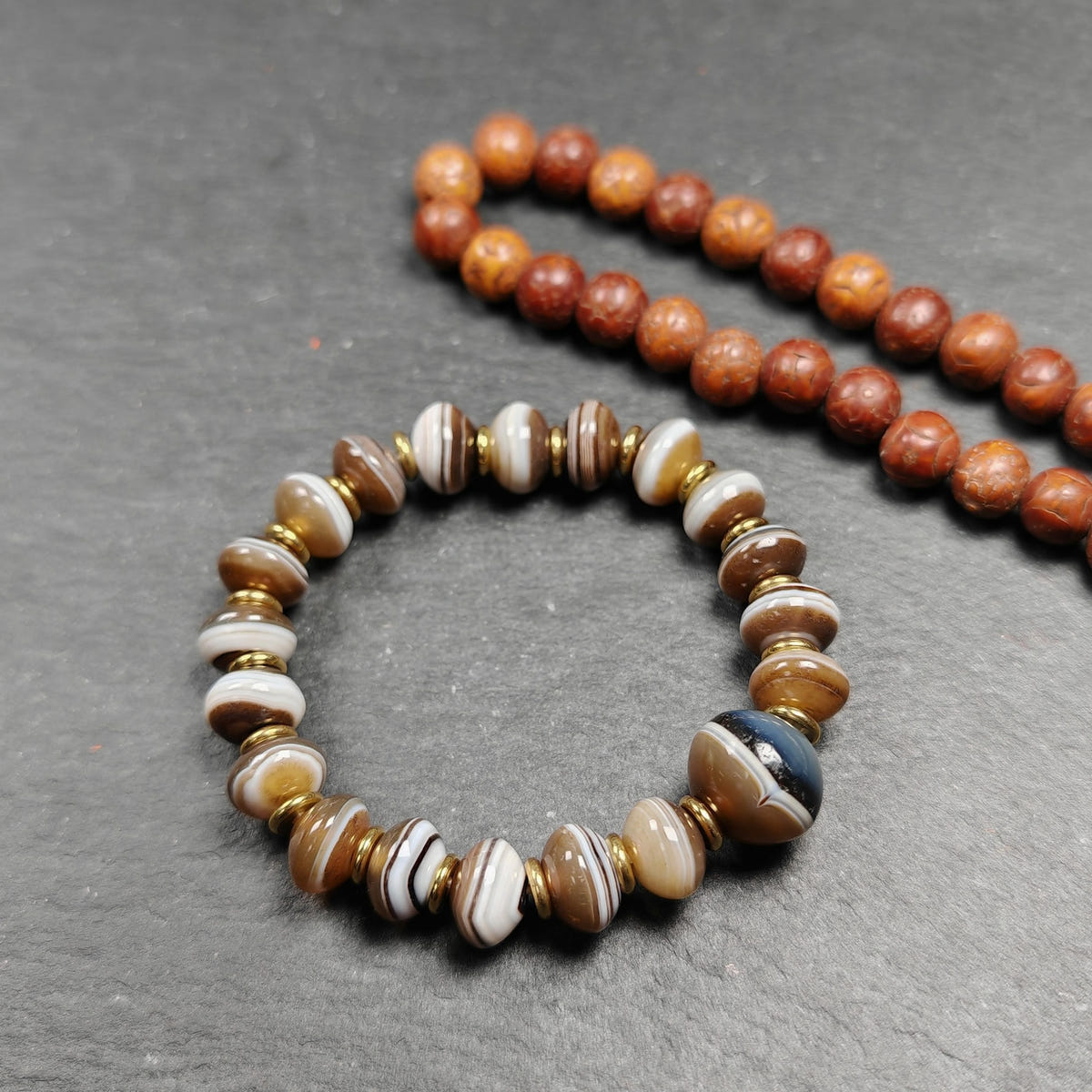 Authentic Tibetan Dzi Wrist Mala Medicine Buddha Bracelet - Tibetan Buddhist mala beads, view 7