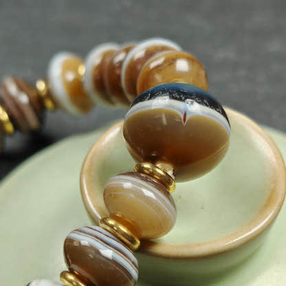 Authentic Tibetan Dzi Wrist Mala Medicine Buddha Bracelet - Tibetan Buddhist mala beads, view 9