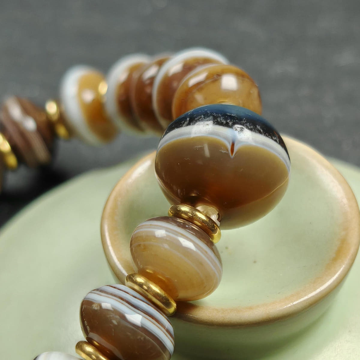Authentic Tibetan Dzi Wrist Mala Medicine Buddha Bracelet - Tibetan Buddhist mala beads, view 9