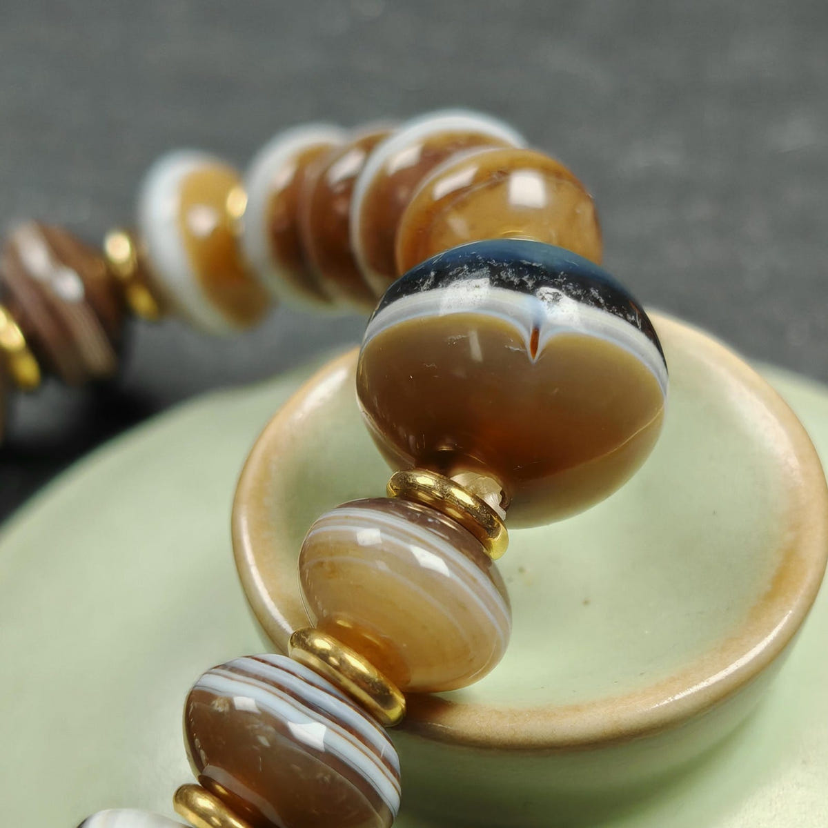 Authentic Tibetan Dzi Wrist Mala Medicine Buddha Bracelet - Tibetan Buddhist mala beads, view 9