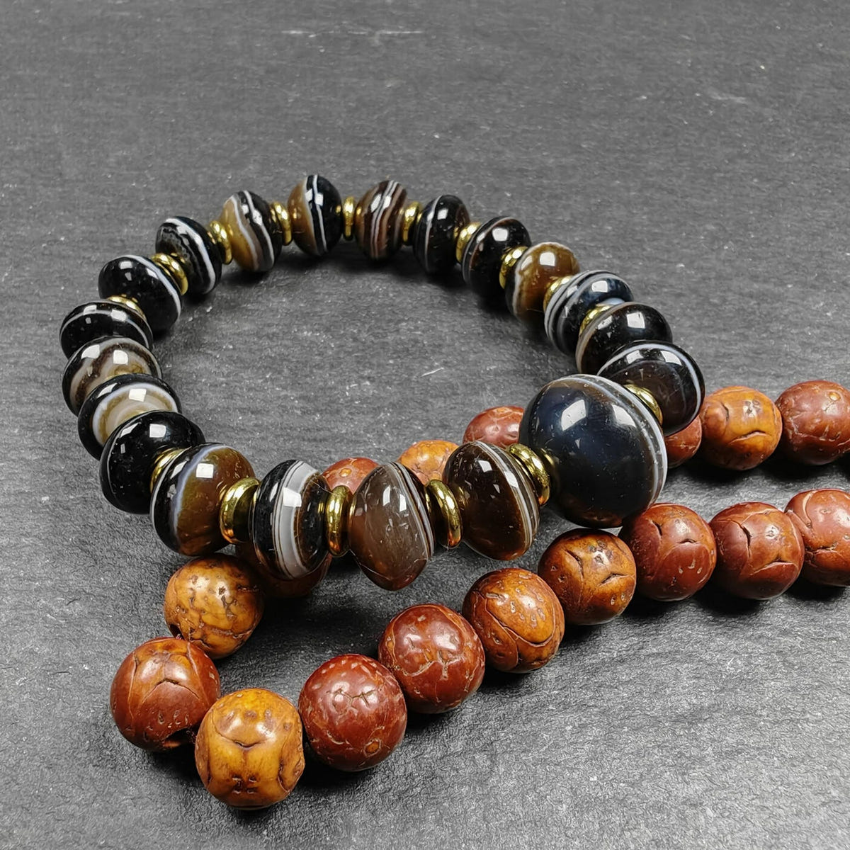 Tibetan Dzi Wrist Mala Medicine Buddha Dzi Bracelet - Tibetan Buddhist mala beads, view 4