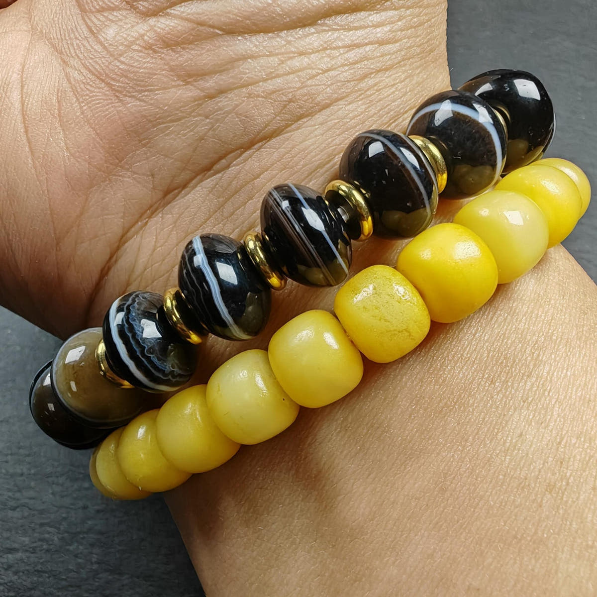 Tibetan Dzi Wrist Mala Medicine Buddha Dzi Bracelet - Tibetan Buddhist mala beads, view 8