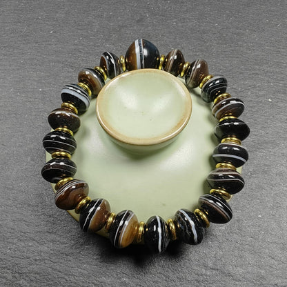 Tibetan Dzi Wrist Mala Medicine Buddha Dzi Bracelet