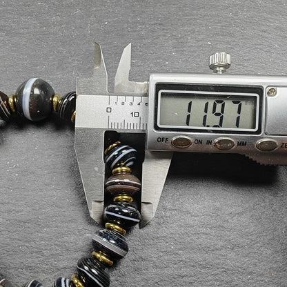 Tibetan Dzi Wrist Mala Medicine Buddha  Bracelet - Decades Old