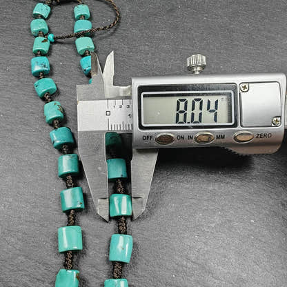 Turquoise Beads Necklace for Woman - 33cm Length - Tibetan Buddhist mala beads, view 7
