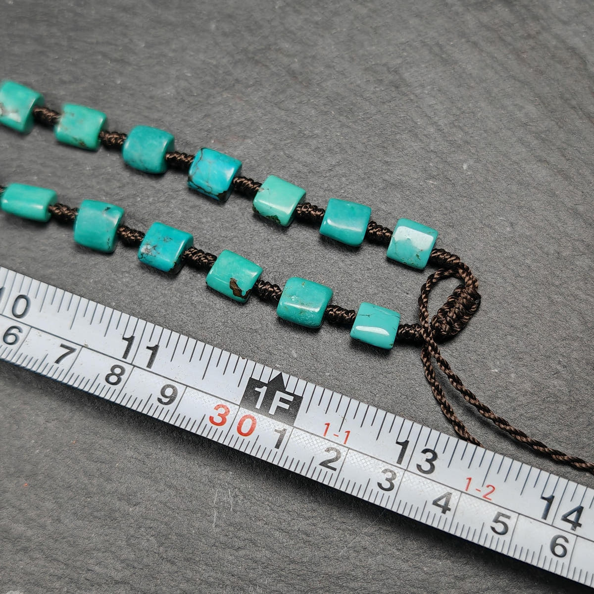 Turquoise Beads Necklace for Woman - 33cm Length - Tibetan Buddhist mala beads, view 9