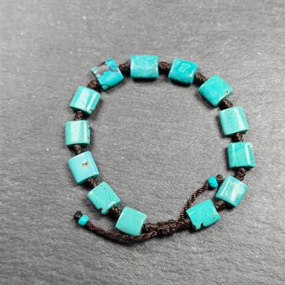 Tibetan Turquoise Beads Bracelet - 42cm Length - Tibetan Buddhist art, front view