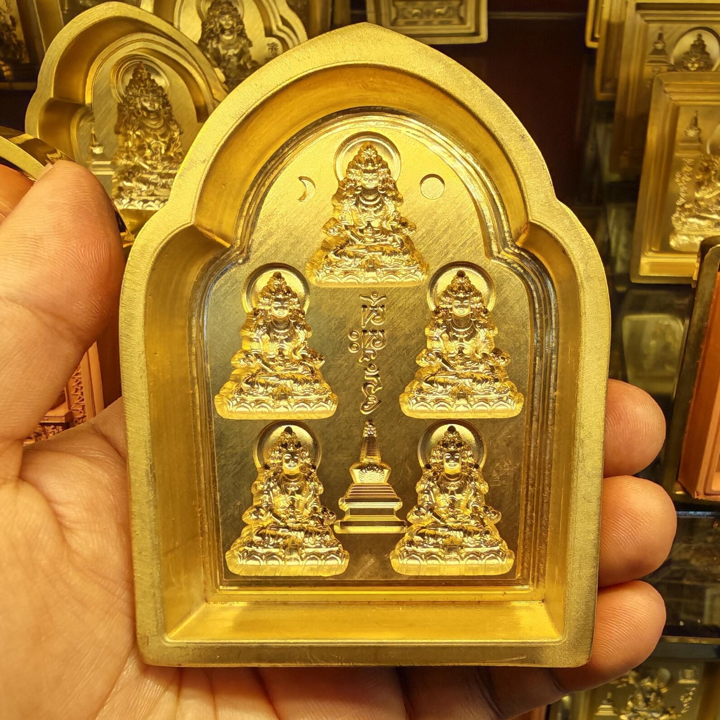 Bordered 5 Ksitigarbha Tsa Tsa Mold