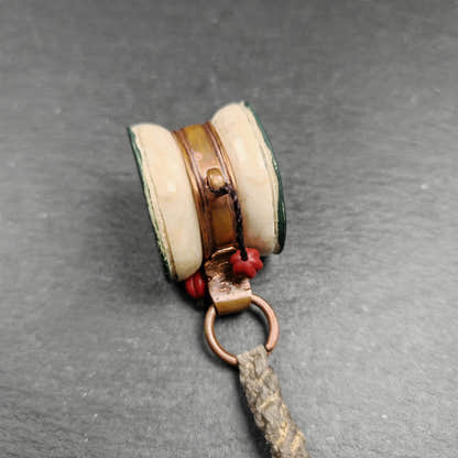 Portable Tibetan Chöd - Damaru Drum - Tibetan Buddhist art, front view