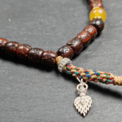 Authentic 8mm Rudraksha Wrist Mala Bracelet | Old Tibetan Rosary