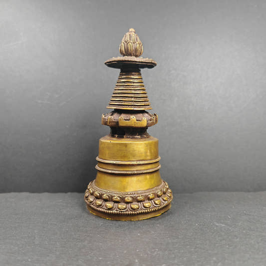 Kadampa Stupa / Kadam Stupa, 14cm height - Tibetan Buddhist statue, front view