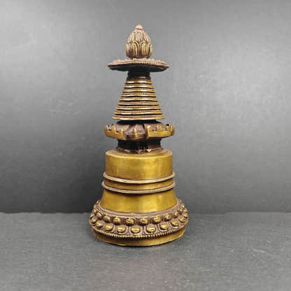 Kadampa Stupa / Kadam Stupa, 14cm height - Tibetan Buddhist statue, close-up detail