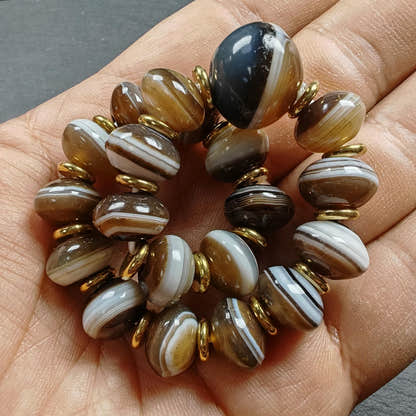 Authentic Tibetan Dzi Wrist Mala Medicine Buddha Bracelet - Tibetan Buddhist mala beads, view 10