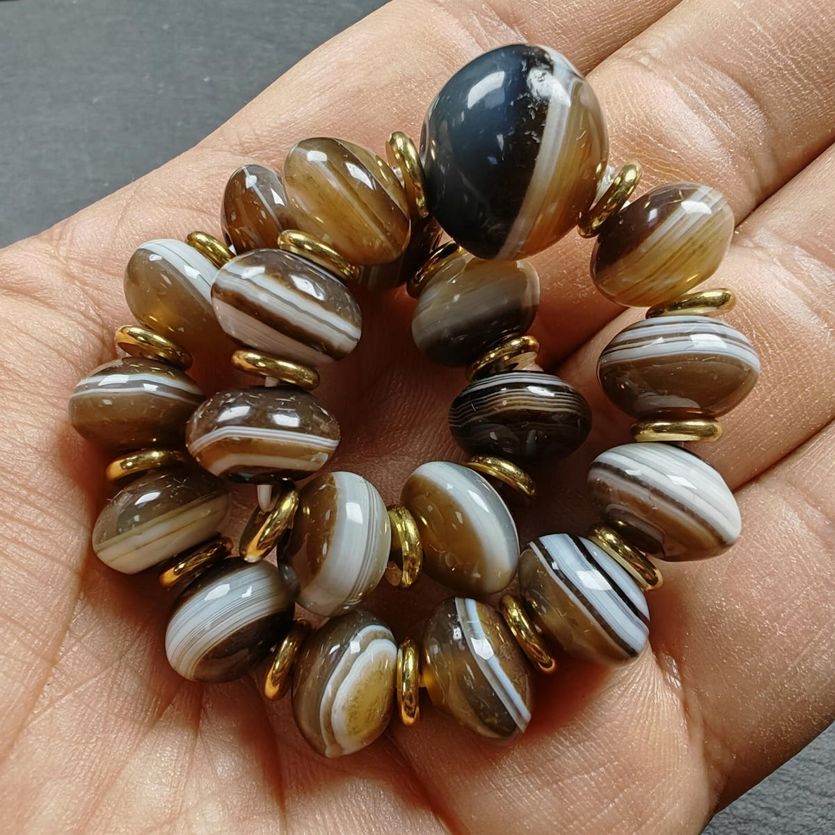 Authentic Tibetan Dzi Wrist Mala Medicine Buddha Bracelet - Tibetan Buddhist mala beads, view 10