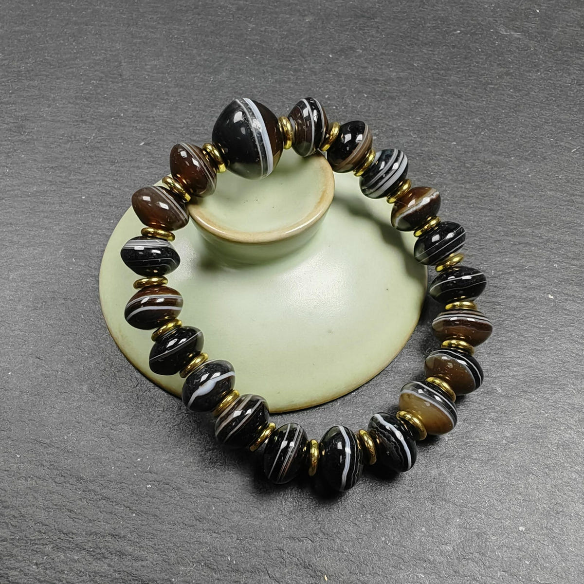 Tibetan Dzi Wrist Mala Medicine Buddha Dzi Bracelet - Tibetan Buddhist mala beads, view 5