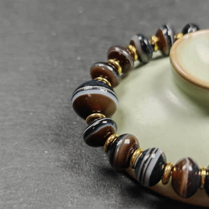 Tibetan Dzi Wrist Mala Medicine Buddha Dzi Bracelet - Tibetan Buddhist mala beads, view 10